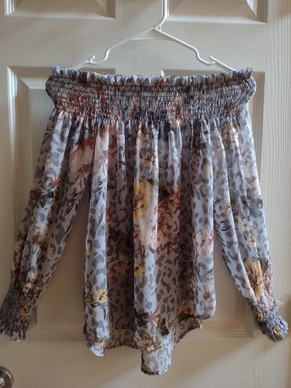 Off-Shoulder Floral Print Women’s Top